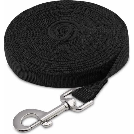 Dog Lanyard, Long Dog Training Leash, Ideal for Hiking, Camping, Training, Beach - 20Mx2.5cm-black-65ft MUMU (1/4)