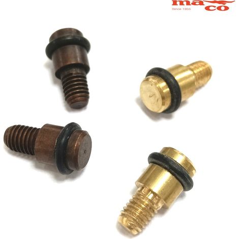 MENSOLINA REGGIPIANO CORTA CON GOMMINO DIAM. 7 MM CON PERNO FILETTATO 5 MA  OTTONE BRONZATO