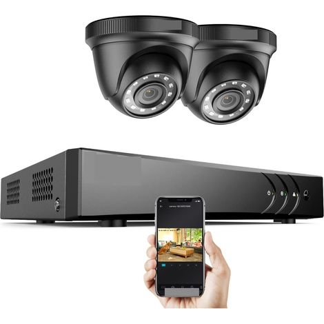 Système de caméra de sécurité à domicile 8CH 1080P FHD système de vidéosurveillance H.265 + 5in1 5MP Lite enregistreur 1080P extérieur étanche caméra de sécurité Kits de vidéosurveillance ( Size : 2T (1/5)