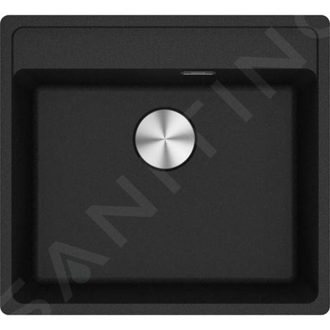 Franke – Évier en fragranit 1 bac sans égouttoir – Dimensions 56x51 cm – Montage sur plan avec fixations Fast-Fix – Trop-plein carré