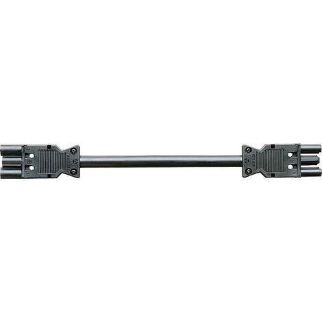 Verbindungsleit. Wieland GST18i3 1,0 m, schwarz, H05VV-F 3G2,5 mm² 3-polig, Buchse - Stecker