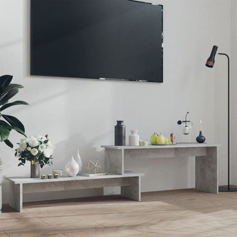 Meuble tv bois - vidaXL Meuble TV Gris béton 180x30x43 cm Bois d'ingénierie - (1/5)