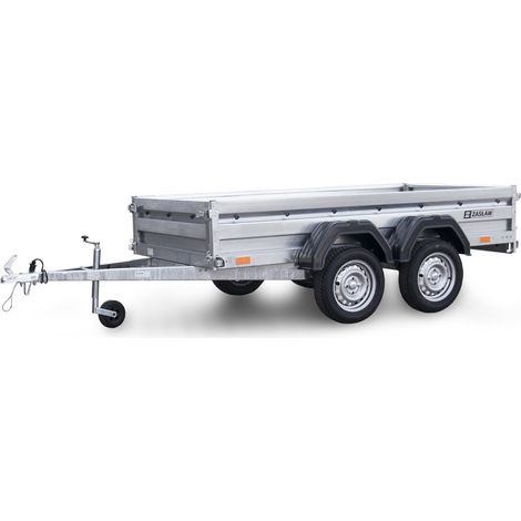 Monmobilierdesign – Remorque double essieu en acier 265 cm – Ridelles avant/arrière ouvrantes – Châssis galvanisé – PTAC 500 kg sans carte grise (1/5)