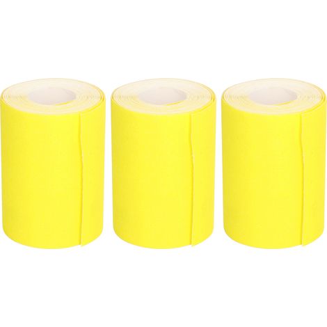 3 Rollen Schleifpapier, Körnung 80, gelb, aus Aluminiumoxid, zum Polieren von Holzbearbeitungsmaterialien (1/5)