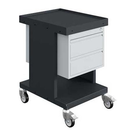 Chariot établi gris anthracite - 2 Tiroirs - Charge max 150kg - W020070023-GA