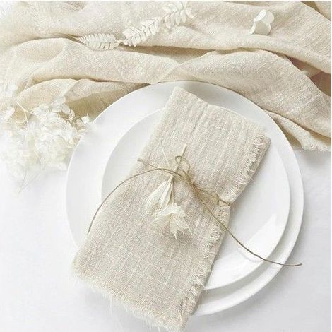 Serviette de table en coton - 32x32 cm - 50 pièces - Vert Sauge - Style rétro - Gaze de coton - Lavable en machine (1/5)