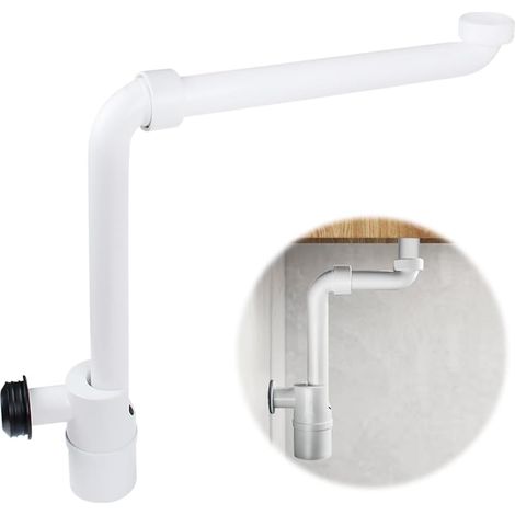 Sifón de lavabo ahorrador de espacio de 1/4" - Sifón de lavabo antiolores - Ajustable 360° - Baño - Sifón plano - Baño (1/5)