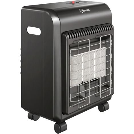 Chauffage d'appoint au gaz 4,2 kW avec roulettes, 3 niveaux de puissance, allumage piézo, détendeur et tuyau de 50 cm (1/5)