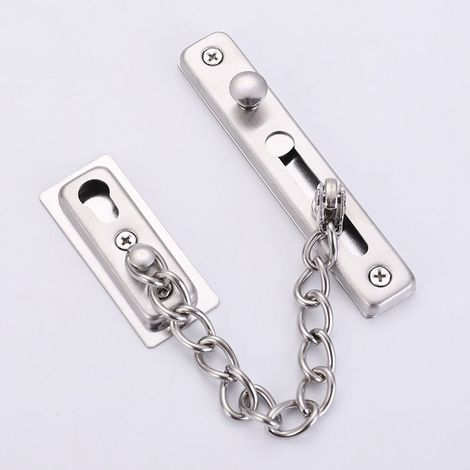 Türsicherheitskette aus Edelstahl, robust und langlebig, für Hotel, Apartment, Schlafzimmer – Silber, 1 Stück