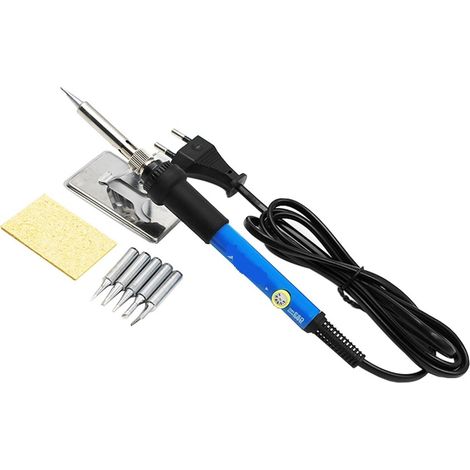 Soldador, kit de soldador eléctrico, soldador eléctrico con temperatura ajustable, estación de retoque de soldadura de 60W y 80W, puntas de lápiz térmico, herramientas de reparación, herramientas de s (1/5)