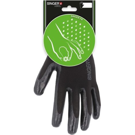 Gant nitrile Support polyamide Tricotéune pièce- SINGER - CNYM313NIB T10