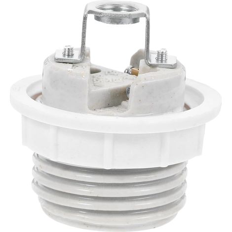 Portalámparas de porcelana con anillo roscado para bombillas LED/halógenas, para lámparas de techo/colgantes, de fácil instalación. (1/5)