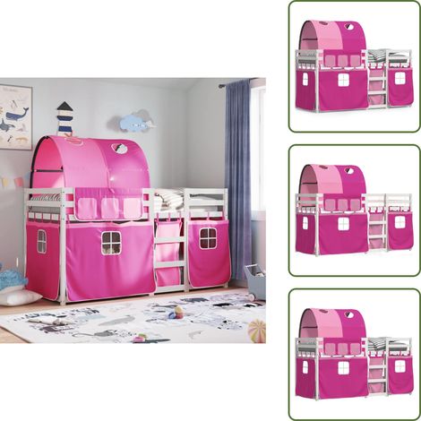 The Living Store Lit superposé sans matelas 90x200 cm bois de pin massif - Lit Superpose - Lit Enfantine - Lit Design - Meuble Enfant - Chambre Enfant