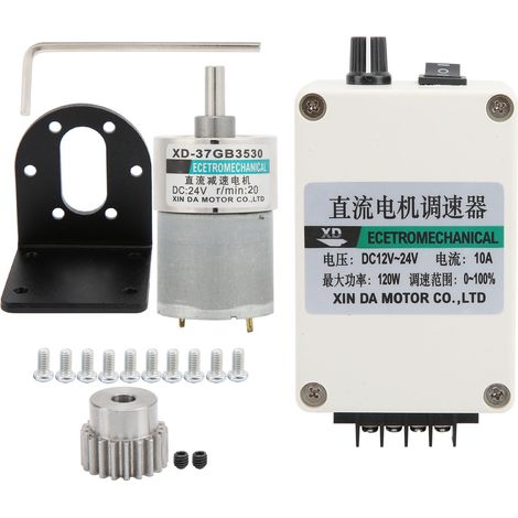 Moteur à courant continu réducteur 24V XD-37GB3530, 20 tr/min, couple élevé, rotation CW/CCW pour machine-outil CNC (1/5)