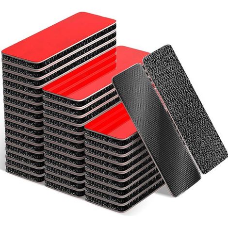 30 paires de bandes Velcro auto-adhésives double face - 3 x 8,1 cm - Idéales pour les tapis de voiture, les murs intérieurs et extérieurs, le verre, le carrelage, le métal et le bois. (1/5)