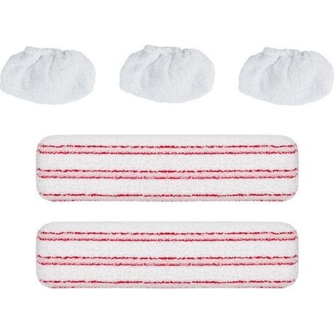 Kit di pulizia Polti rosso e bianco accessori in microfibra