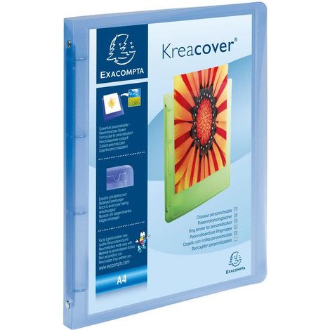 Exacompta 51962E Ringmappe A4 Blau, Transparent