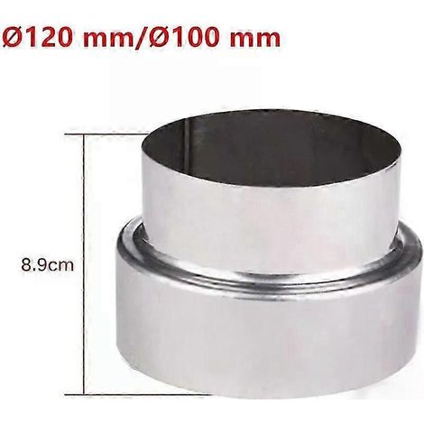 1 rallonge de conduit de poêle en acier inoxydable, réducteur de tuyau de fumée, adaptateur de cheminée 60/70/80/90/100/110/120 mm - JXLGV (1/5)