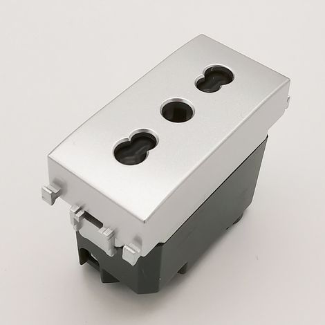 PRESA BIVALENTE 10A/16A 618A/VMR-PLN ALLUMINIO