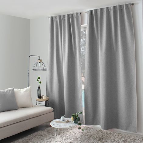 Rideau Occultant Opacité Maximale "Eclipse" 140x240cm Gris Clair