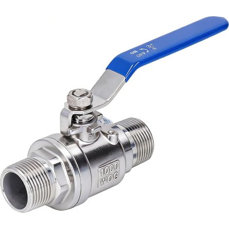 Vanne à Sphère Mâle 3/4, DN20 Robinet à Bille Inox NPT, Robinets à Tournant Sphérique pour le Jardin, Pompe à Eau, Réservoir d'Eau de Pluie