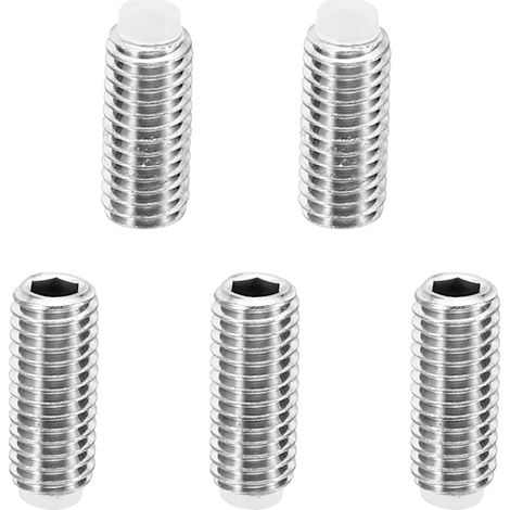 5 Paquet M5x12mm Nylon Pointe Sans-tête Vis 304 Inox Acier (1/5)