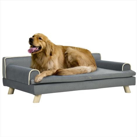 Couchage pour chien Coussin lit canapé chien chat velours bois (1/5)
