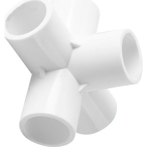 PVC-Rohrverschraubungen,PVC-T-Stück 3-Wege-Rohrwinkelverbinder in PVC-Verbindungsstück in Möbelqualität, 3/4/5-Wege-Rohrverbindungsstück für den privaten oder industriellen Einsatz (1/5)