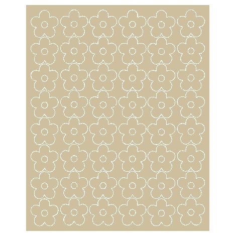 Adesivi murali a forma di fiori, 3 cm, 48 pezzi, beige lucido
