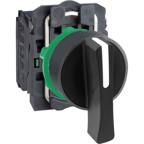 Harmony XB5 - bouton tournant à crosse - Ø22 - 3 pos rap C - noir - 2F - vis étr - XB5AJ53