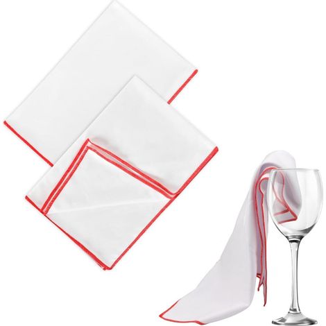 Lot de 2 chiffons pour verres à vin (45 x 60 cm) - Chiffons de polissage en microfibre - Chiffons de nettoyage réutilisables - Convient aux verres à vin, à la verrerie et à la vaisselle. (1/5)