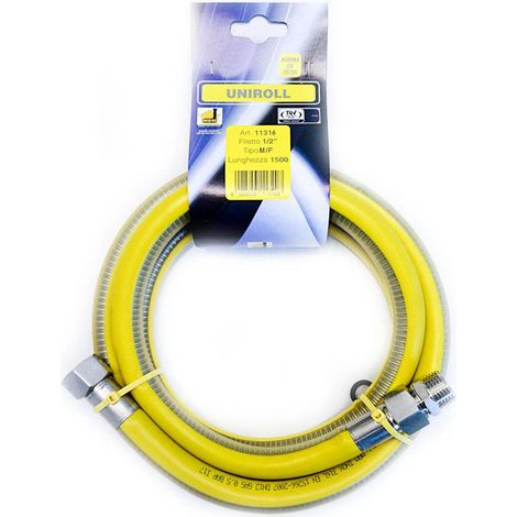 Tubo de gas inoxidable Uniroll 1/2" M/F-F/F En15266 150 cm