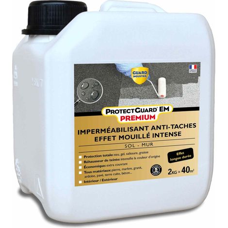 Guard Industrie – Imperméabilisant hydrofuge effet mouillé 2L – Protection contre l’eau et taches grasses – Pour pierres naturelles et reconstituées