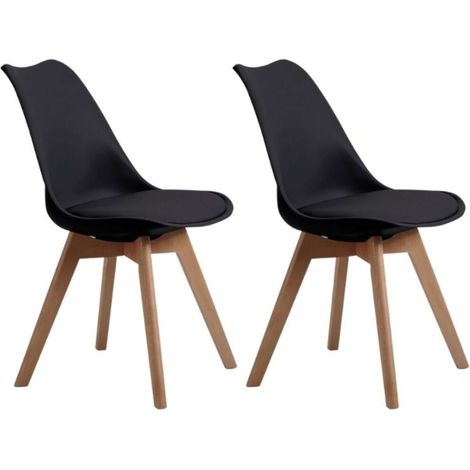 Bistro Pack 2 sillas Comedor Negra 84x54x48 cm (1/3)