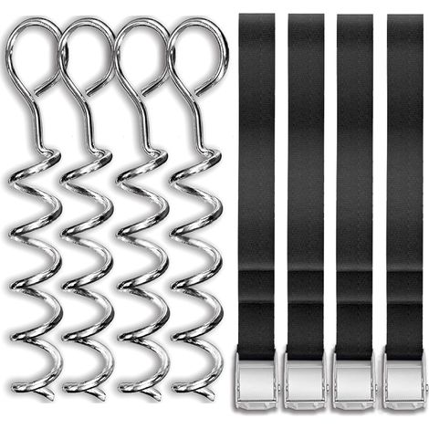 Support de trampoline pièces de trampoline robustes piquets de vent au sol - lot de 4 (1/5)