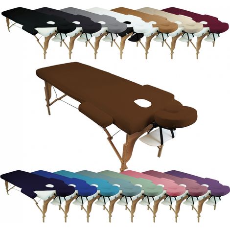 Kit complet de housses pour table de massage - Éponge - Marron foncé - Vivezen