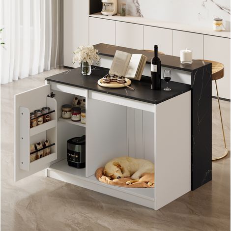 Mesa comedor isla de cocina con barra 120x80x100 cm OKMYHOME (1/5)