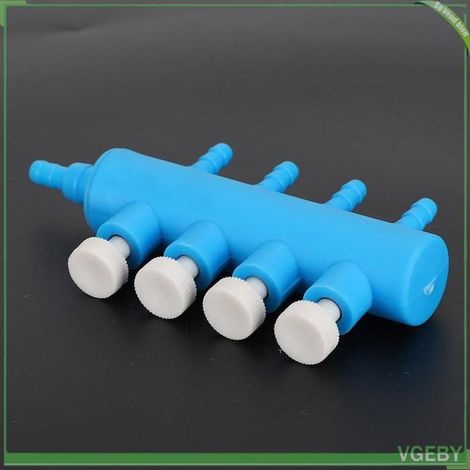 Séparateur d'air de réservoir de poissons - FAFEICY - 2-6 voies (pack de 2) - Connexion ø4 mm - Plastique durable - Bleu (1/5)