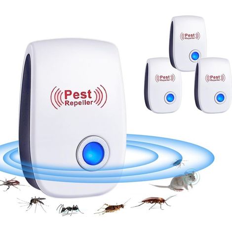 Répulsif Ultrason Anti-Rongeurs Insectes, 4 Pack Ultrason Anti Moustique Ultrason Souris et Rats, Intérieur Répulsif Électronique Insectes (1/5)