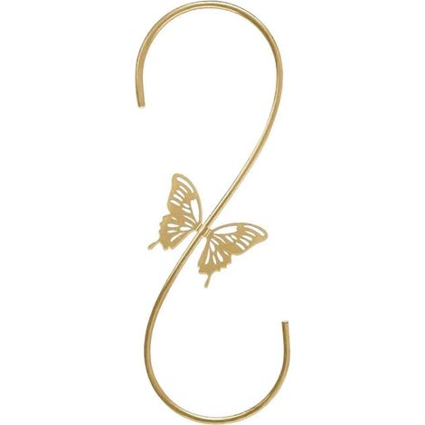 Mangeoire à oiseaux suspendue avec motif papillon, crochets en fer pour mangeoire d'extérieur, crochets en S pour panier de fleurs et carillons éoliens-Gold