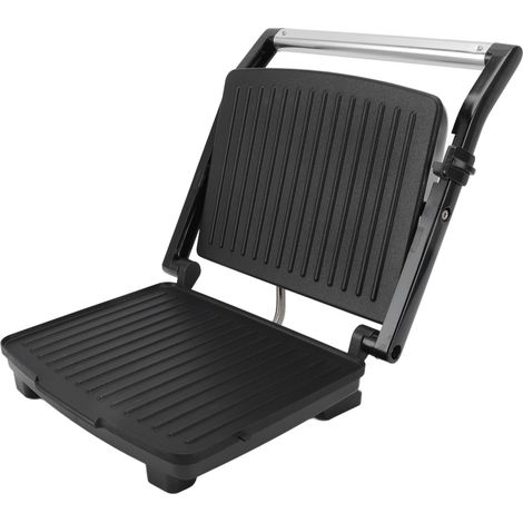 Gril électrique 2000 W en acier inoxydable et ABS, idéal pour la cuisson de steaks, sandwichs, pains et viandes. Fonction rôtissage double face. Prise UE 220-240 V. (1/5)