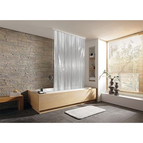 Rideau de douche roulant design  Couleur rideau: Milky