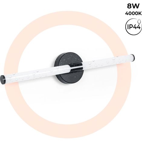 Aplique LED Tubular Para Baño - 8W - 720lm - IP44 - 60cm - Negro (1/5)