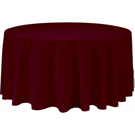 bordeauxrote Tischdecke, runder Tisch (320 cm), Hochzeitsbankett