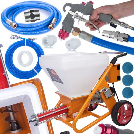 Rosfix MaxStream30 Putzmaschine – 3000 W, 16 l/min, 50 l Tank  Für Gips-, Kalkzement- & Spachtelmörtel  CE-zertifiziert  Profi Spritzgerät für Bau & Renovierung
