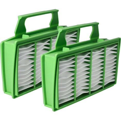 vhbw 2x Micro Hygiene Filter compatible with Sebo Airbelt K1, K Series Vacuum Cleaner - Air Filter, Green, Rectangular