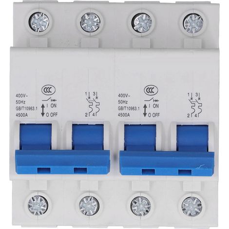 Interrupteur de transfert manuel double alimentation 16A, verrouillage mécanique, disjoncteur AC 400V 4500A, pour maison et usage domestique. (1/5)