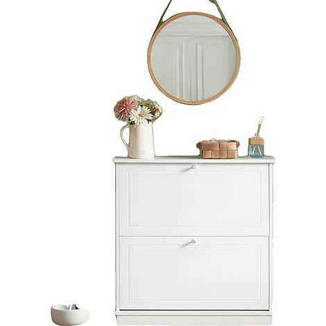 Zapatero, diseño que ahorra espacio, estilo minimalista, BLANCO (1/2)