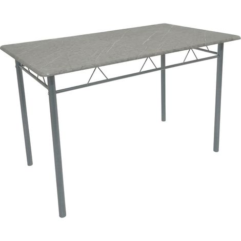 Tavolo Fisso Paros Design Moderno Grigio Pietra Gambe Nere Sala 140x80x75cm (1/5)