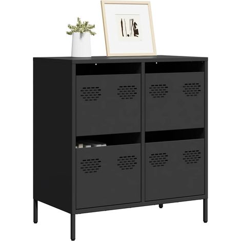 Sideboard Schwarz 68x39x73,5 cm Kaltgewalzter Stahl